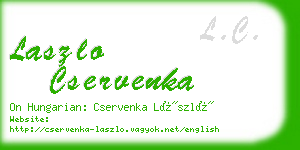 laszlo cservenka business card